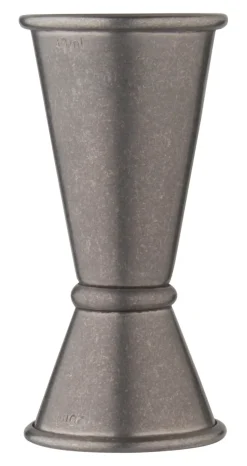 Doppelmessbecher, vintage - Edelstahl (20/40ml)