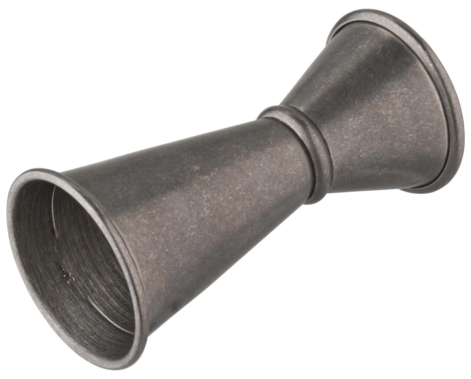 Doppelmessbecher, vintage - Edelstahl (20/40ml)