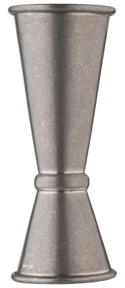 Doppelmessbecher, vintage - Edelstahl (25/50ml)