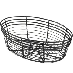 Drahtkorb / Servierkorb oval, schwarz - 25,5x16x8cm (6 Stk.)