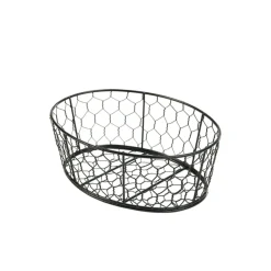 Drahtkorb / Servierkorb schwarz - 24x18x8,5cm (6 Stk.)