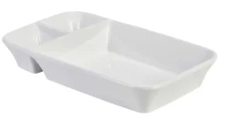 Dreigeteilte Platte, Porzellan, weiß (1 Stk.)