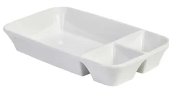 Dreigeteilte Platte, Porzellan, weiß (1 Stk.)