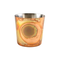 Edelstahlbecher / Snackbecher kupferfarben irisierend - 8,5x8,5cm/420ml (12 Stk.)