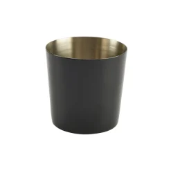 Edelstahlbecher / Snackbecher schwarz - 8,5x8,5cm/420ml (12 Stk.)