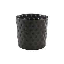 Edelstahlbecher / Snackbecher gehämmert vintage schwarz - 8,5x8,5cm/400ml (12 Stk.)