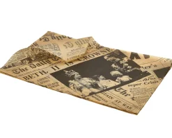 Einschlagpapier fettdicht, Newspaper braun - 35x25cm (1000 Stk.)