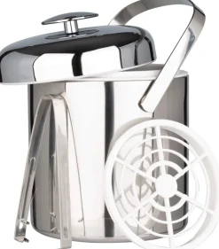 Eiseimer Kunststoff PP, silberfarben, mit Zange - 1,3l