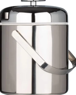 Eiseimer Kunststoff PP, silberfarben, mit Zange - 1,3l