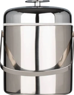 Eiseimer Kunststoff PP, silberfarben, mit Zange - 1,3l