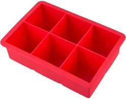Eiswürfelform 6 Cubes, Silikon, rot - 4,5cm