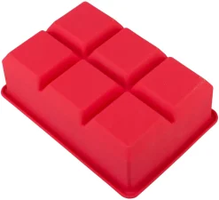Eiswürfelform 6 Cubes, Silikon, rot - 4,5cm