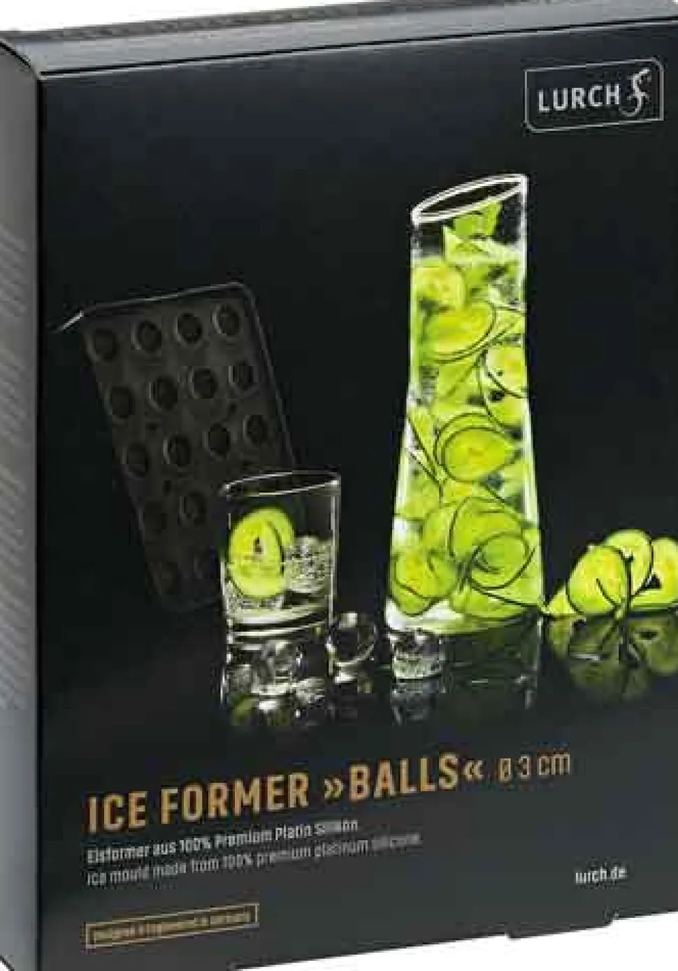 Eiswürfelform Kugeln, Lurch - Platin-Silikon (3,0cm)