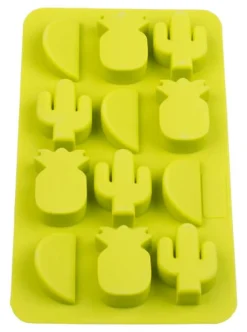 Eiswürfelform Tropical, Silikon, grün - Kaktus, Ananas, Melone