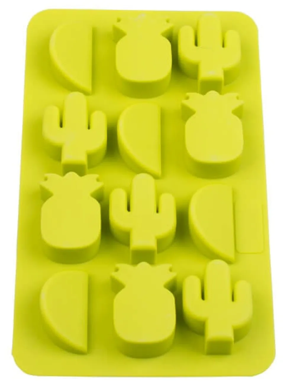 Eiswürfelform Tropical, Silikon, grün - Kaktus, Ananas, Melone