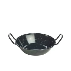 Emaille-Schale mit Henkeln, schwarz - 18cm/780ml (6 Stk.)