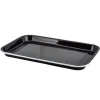 Emaille-Serviertablett, schwarz mit weißem Rand - 33,5x23,5x2,2cm