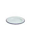 Emaille-Teller, weiß mit blauem Rand - 20cm
