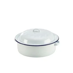 Emaillierter Bräter, weiß - 20cm