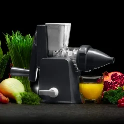 Entsafter Lurch Base&Soul, manuell - stahlgrau/weiß