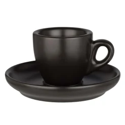 Espressotasse Barista mit Untertasse, Porzellan schwarz - 55ml (6 Sets)
