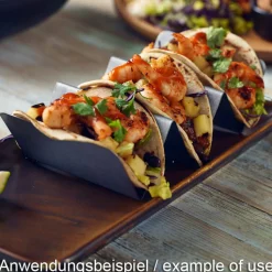 Fast-Food-Ständer, Edelstahl schwarz - 2 Fächer (12 Stk.)