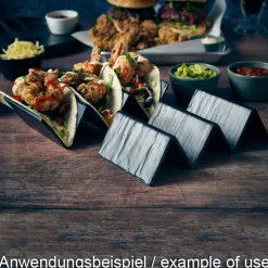 Fast-Food-Ständer, Melamin schwarz - 2-3 Fächer (12 Stk.)