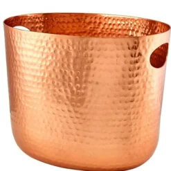 Flaschenkühler / Getränkewanne, Aluminium gehämmertem kupferfarben - 30,5x22x22,8cm