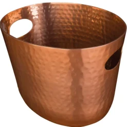 Flaschenkühler / Weinkühler, Aluminium kupferfarben gehämmert - 25,5x19cm