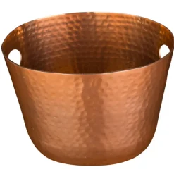 Flaschenkühler / Weinkühler, Aluminium kupferfarben gehämmert - 25,5x19cm