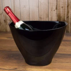 Flaschenkühler Acryl, oval - schwarz (1-2 Flaschen)