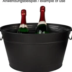 Getränkewanne schwarz mit Einsatz - 40x28x22cm