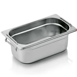 GN 1/4 Behälter, mit Fallgriffen, CNS - 10cm (Serie GN CORE)