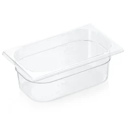 GN 1/4 Behälter mit Skalierung, Polycarbonat transparent - H 10cm (Serie GN 94)