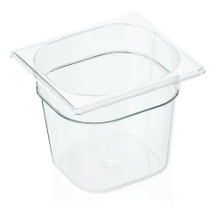GN 1/6 Behälter mit Skalierung, Polycarbonat transparent - H 15cm (Serie GN 94)