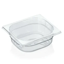 GN 1/6 Behälter mit Skalierung, Polycarbonat transparent - H 6,5cm (Serie GN 94)