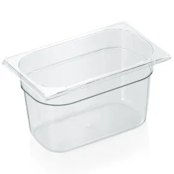 GN 1/4 Behälter mit Skalierung, Polycarbonat transparent - H 15cm (Serie GN 94)