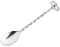 G&T Barlöffel mit Disc, gedreht, Edelstahl - 15cm