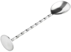 G&T Barlöffel mit Disc, gedreht, Edelstahl - 15cm