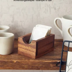 Halter für Portionspäckchen, Akazienholz - 11x7x5,5cm