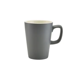 Henkelbecher Porzellan matt grau – 340 ml (6 Stk.)