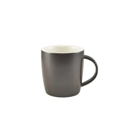 Henkelbecher Porzellan matt schwarz – 350 ml (6 Stk.)