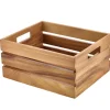 Holzkiste / Buffet-Erhöhung, Akazienholz - 32,5x26,5x15,3cm (GN 1/2)