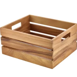 Holzkiste / Buffet-Erhöhung, Akazienholz - 32,5x26,5x15,3cm (GN 1/2)