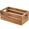 Holzkiste / Buffet-Erhöhung, Akazienholz - 32,5x18x12,3cm (GN 1/3)
