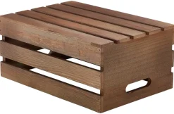 Holzkiste, Dark Rustic Braun - 34x23x15cm