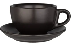 Kaffeetasse & Untertasse Barista, Porzellan schwarz - 260ml (je 12 Stk.)