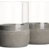 Kerzenhalter / Windlicht, Beton und Glas - 8x6cm (2 Stk.)