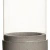 Kerzenhalter / Windlicht, Beton und Glas - 13x7,5cm