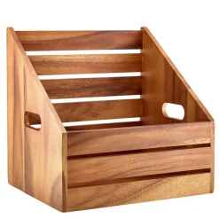 Kiste mit Winkel, Akazienholz - 32,5x26,5x32cm (GN 1/2)